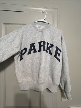 Parke Women's Grey Crewneck Sweatshirt with Navy Logo